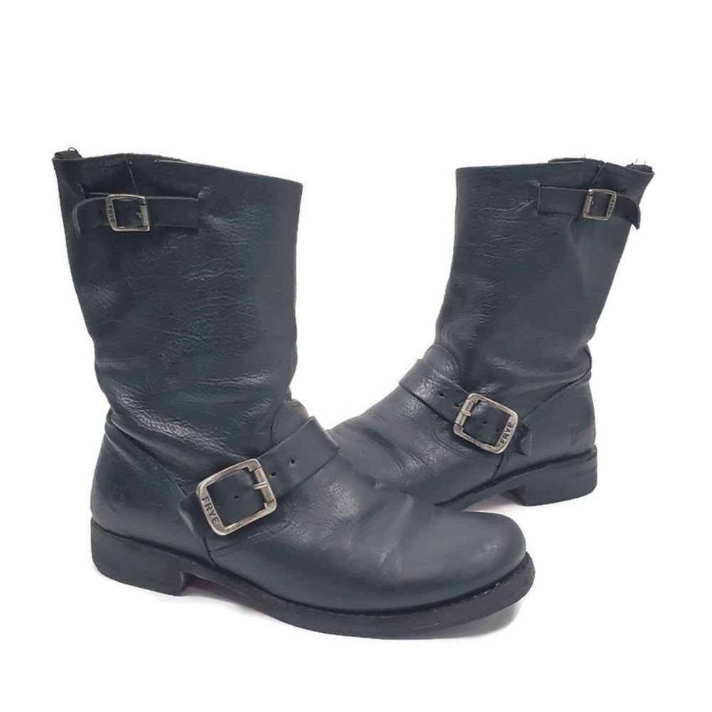 Frye Veronica Slouch Short Moto Leather Boots 7.5M